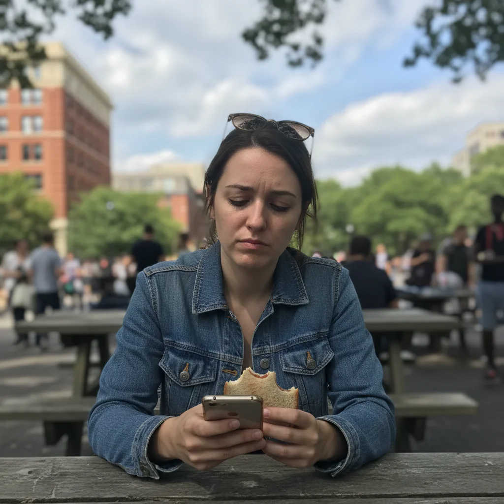 Selfie in kitchen with cabinets visible