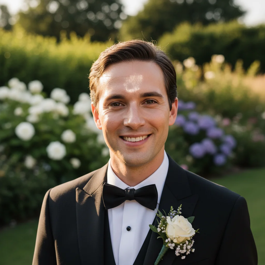 Wedding photo with shiny oily forehead and nose