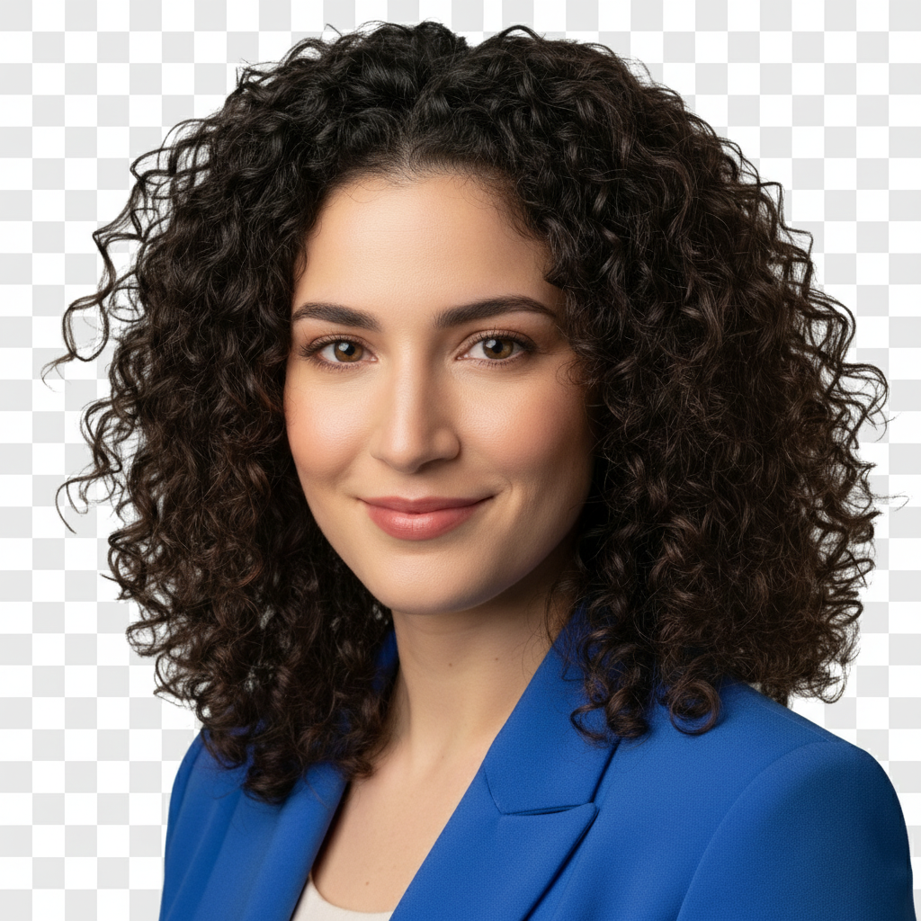 Same portrait with transparent background, all hair detail preserved