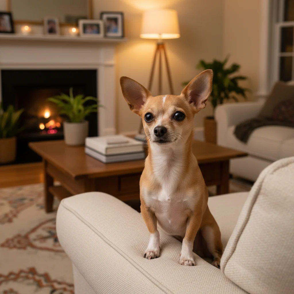 Small slim dog before fat transformation