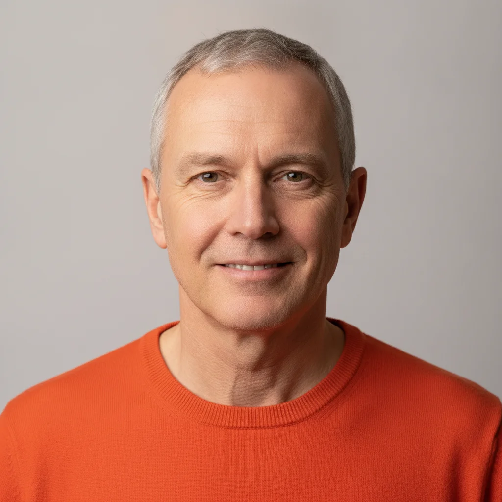 Same man with a soft closed-mouth smile added