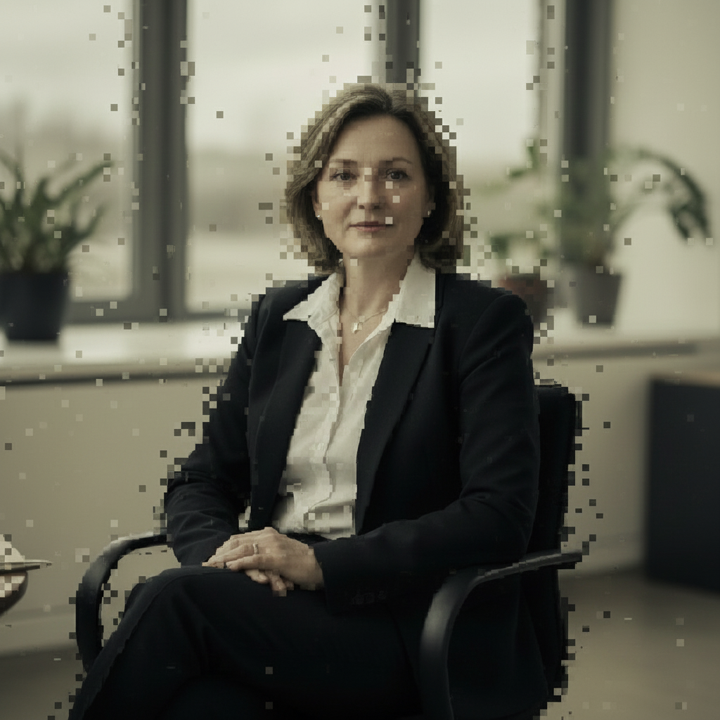 Portrait with severe JPEG compression showing blocky artifacts and color banding