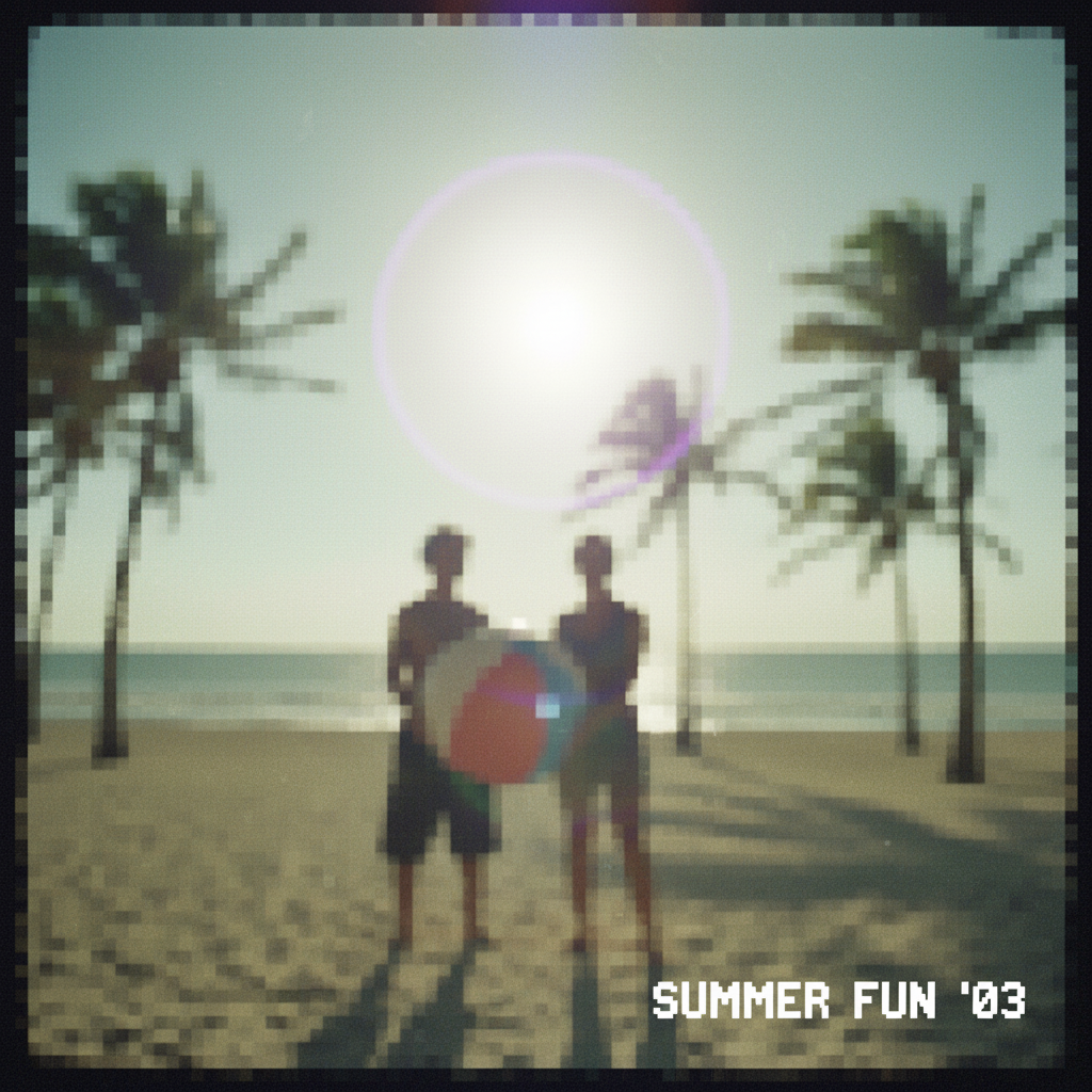 Low resolution early 2000s digital camera photo with dull colors and no detail