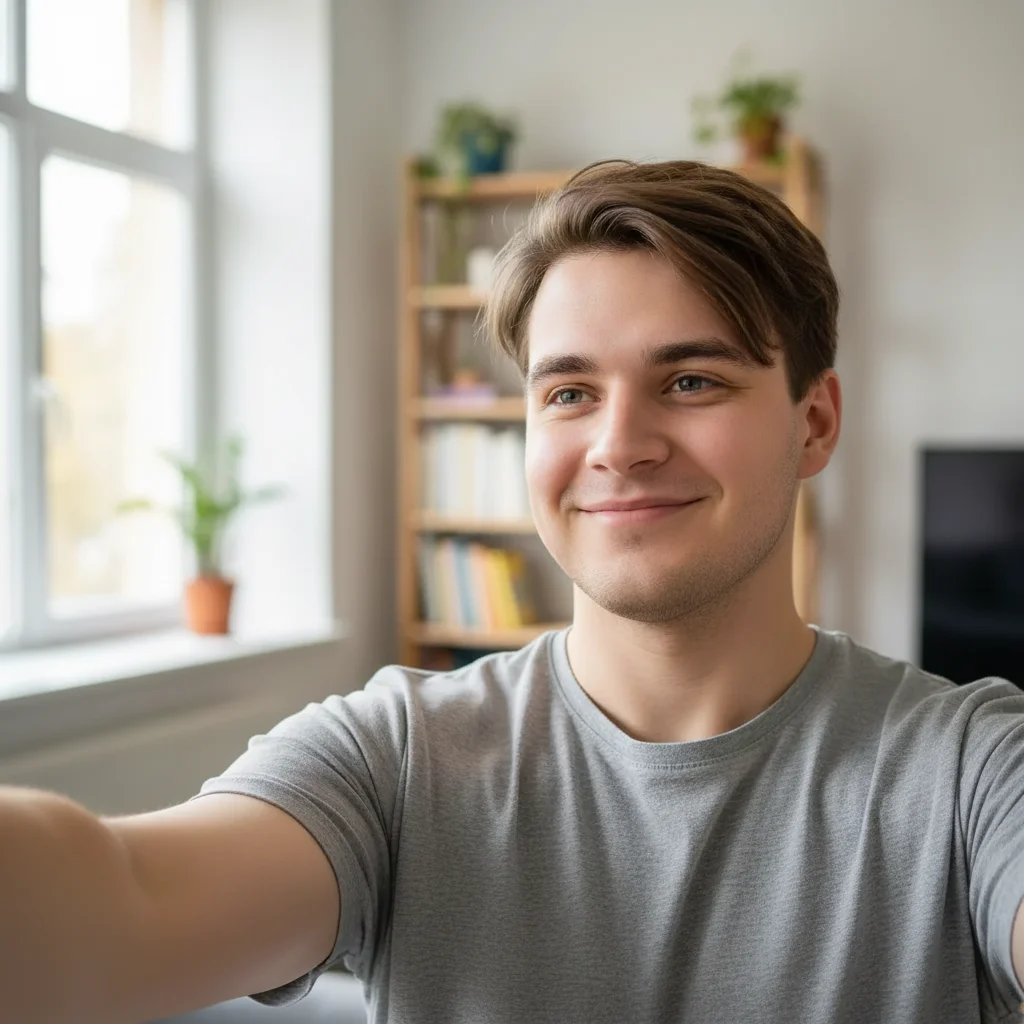 Same man with thinner cheeks and more defined jaw after AI slim edit