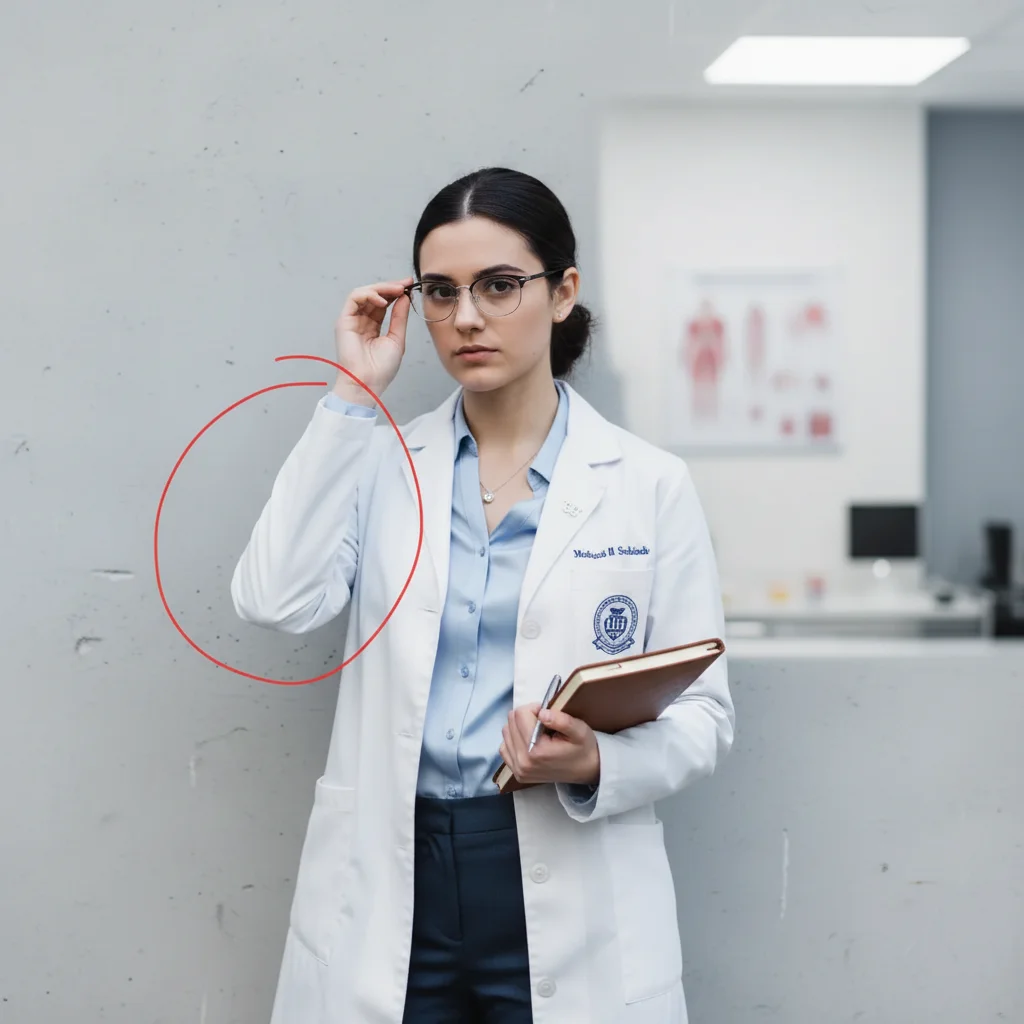 Top-tier medical school photo with sophisticated backdrop and exceptional candidate presence