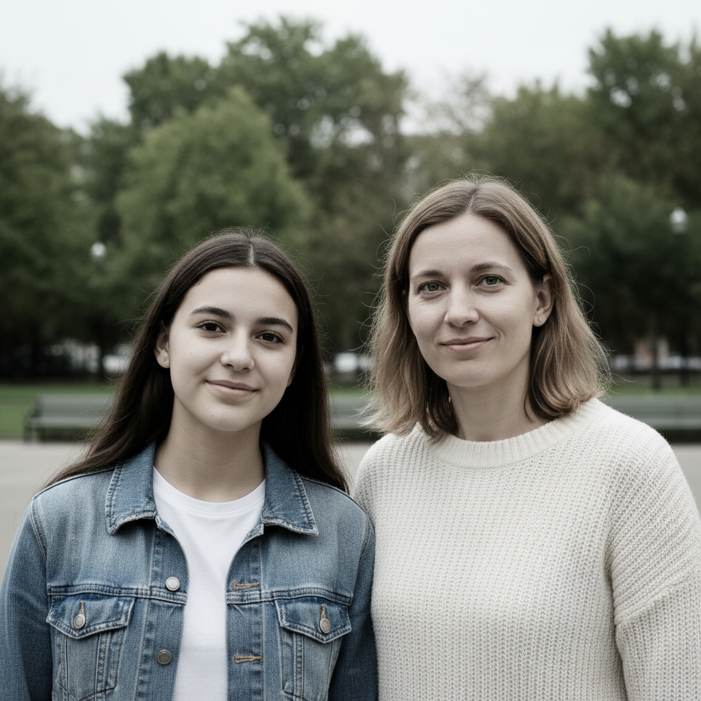 Family brunch photo with unwanted person on the left