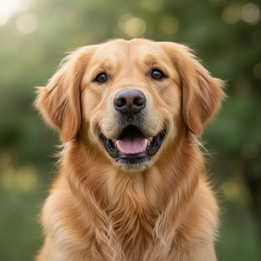 Close-up portrait of a golden retriever