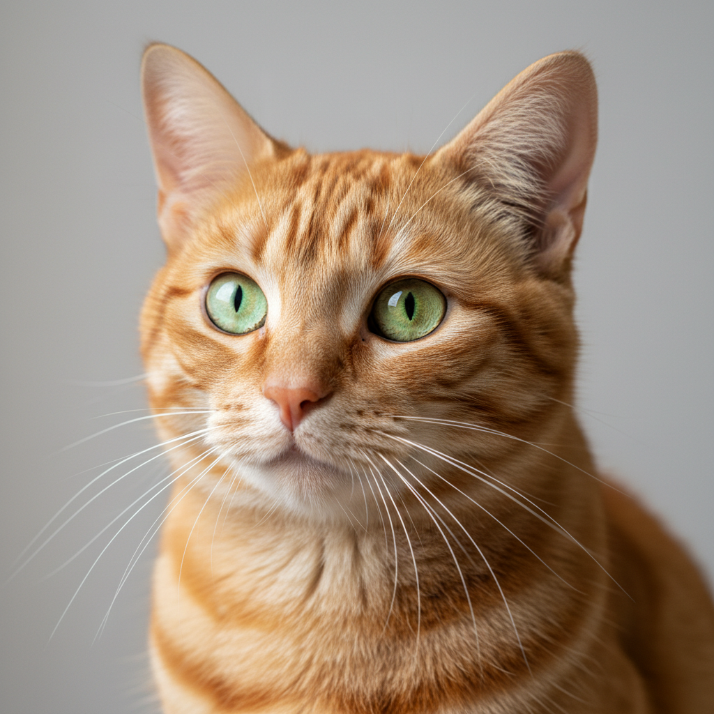 Orange tabby cat portrait photo