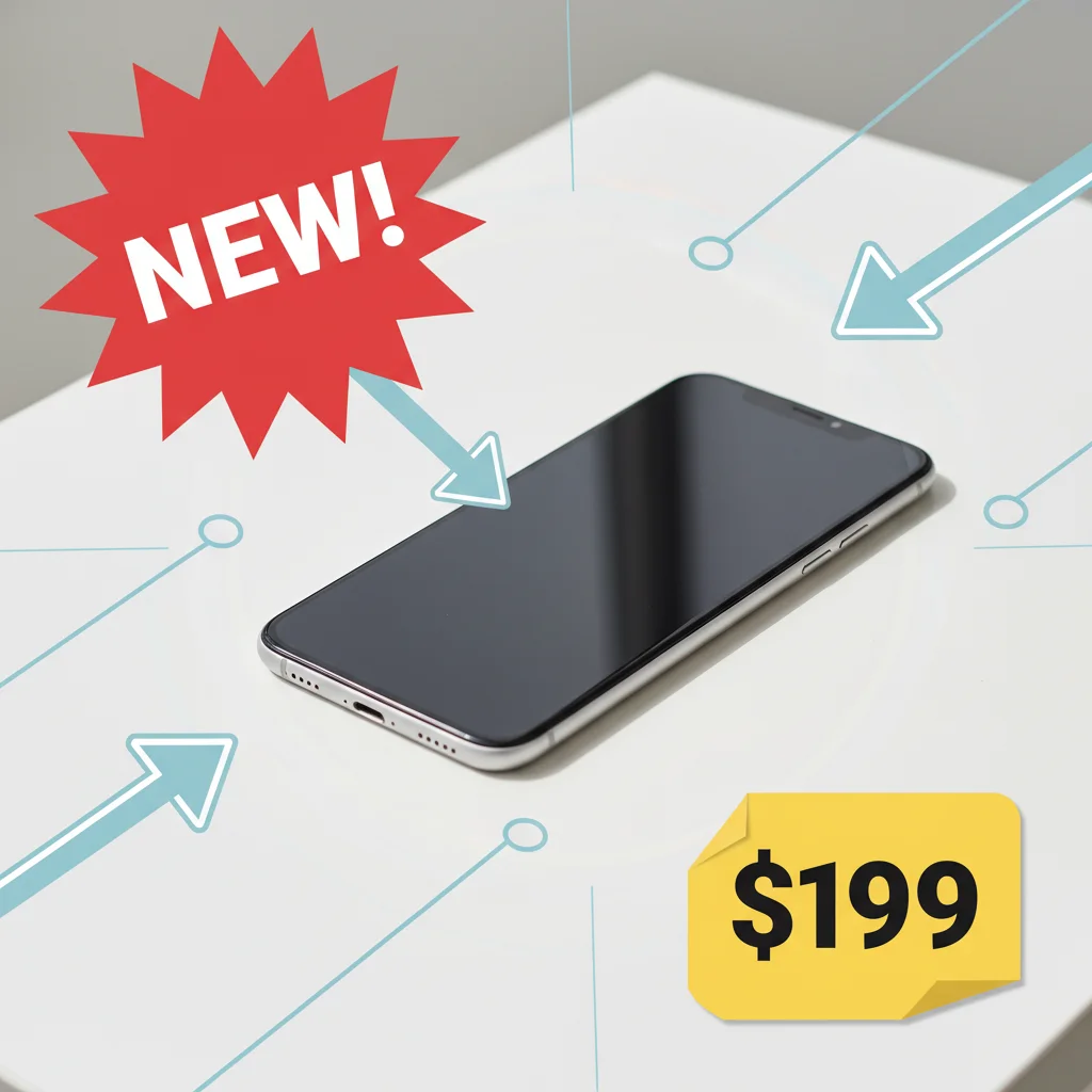 Product photo with NEW starburst and price overlays