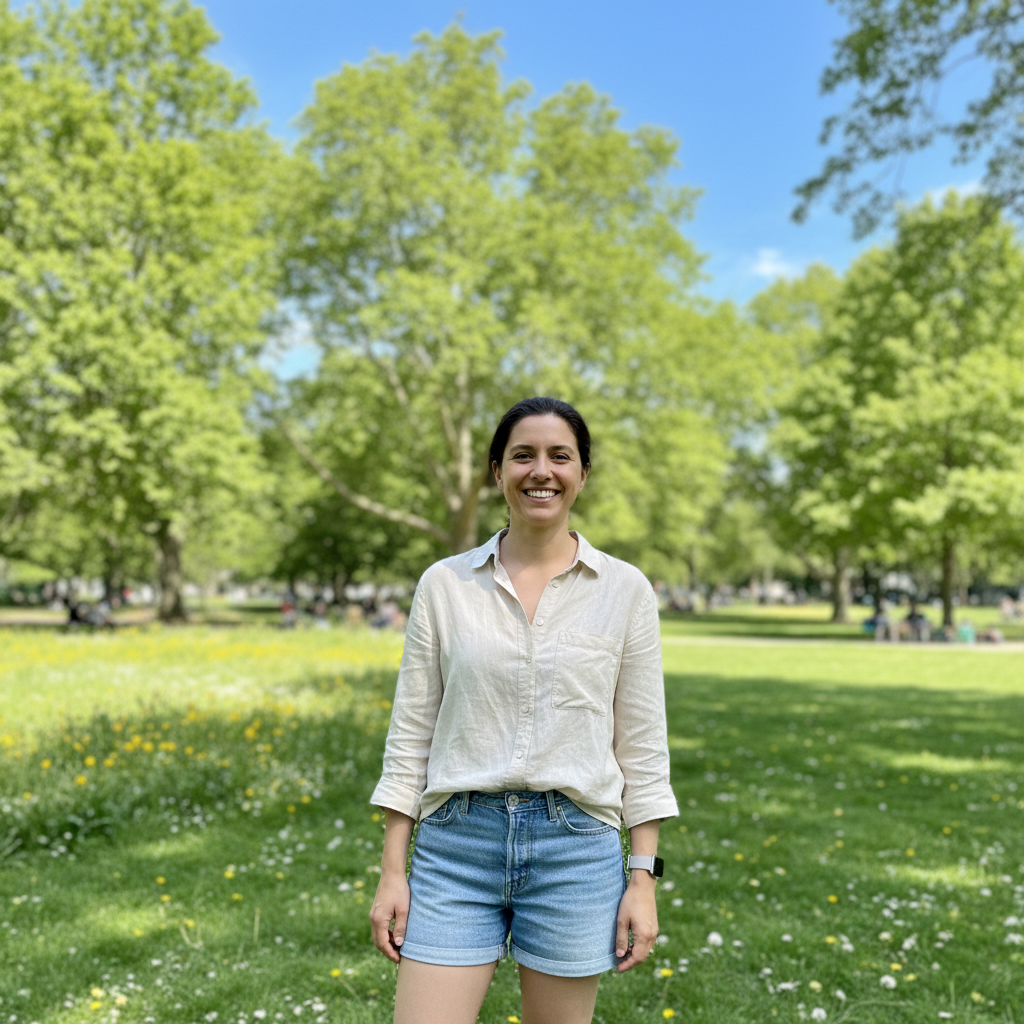 Bright outdoor photo in sunny park