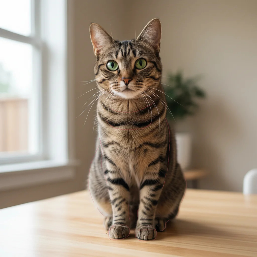 Normal tabby cat before costume edit