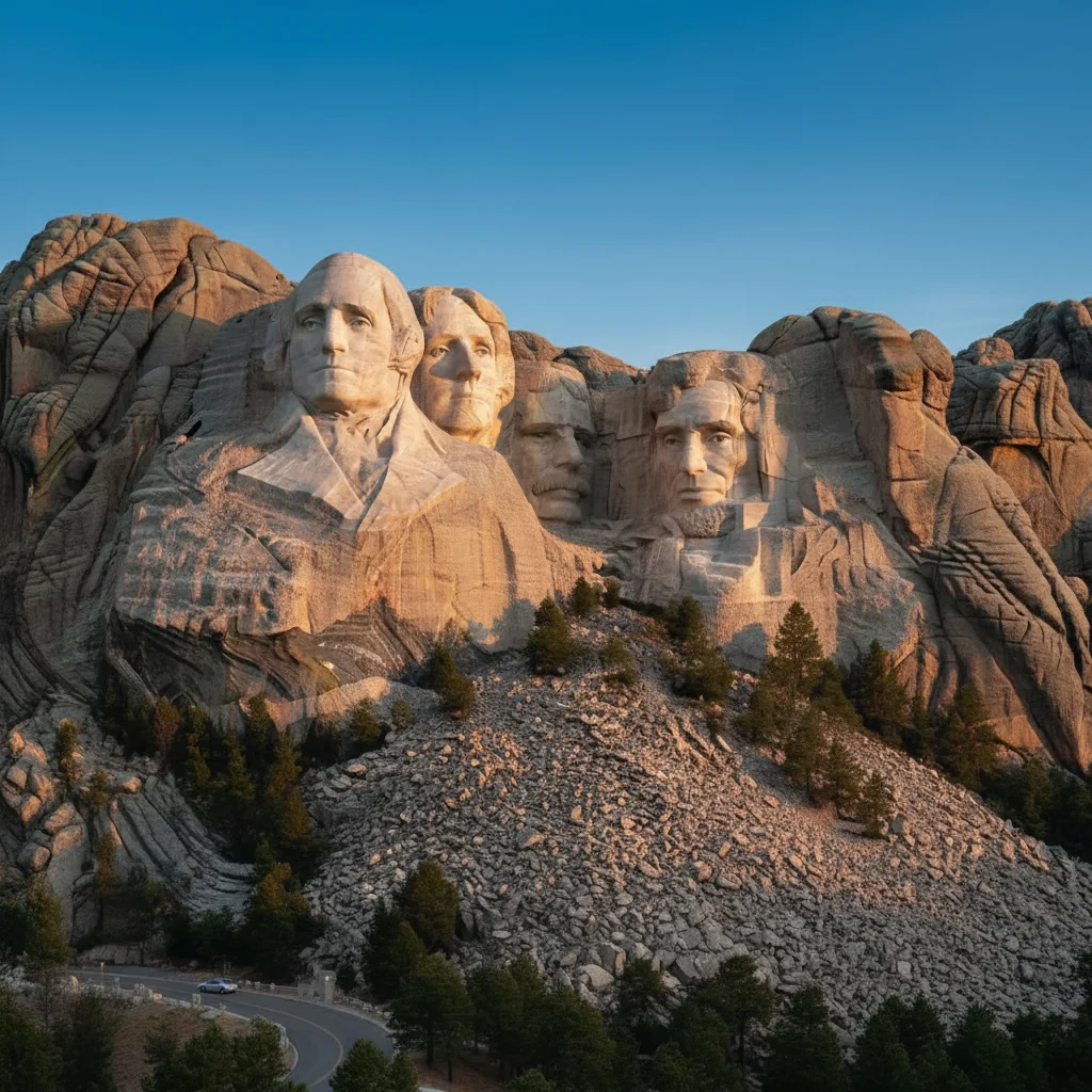 Photo after put a face on Mount Rushmore alongside the presidents with AI