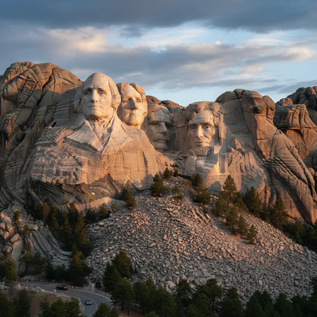 Original photo before put a face on Mount Rushmore alongside the presidents