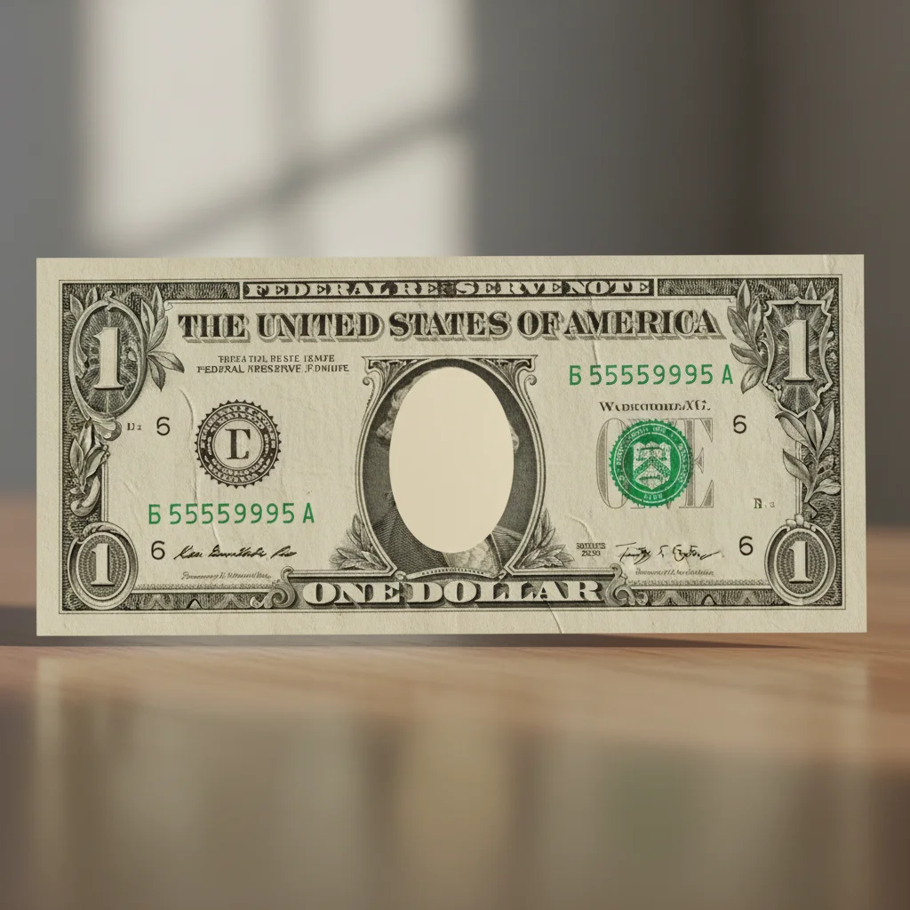 Original photo before put a friend's face on a dollar bill