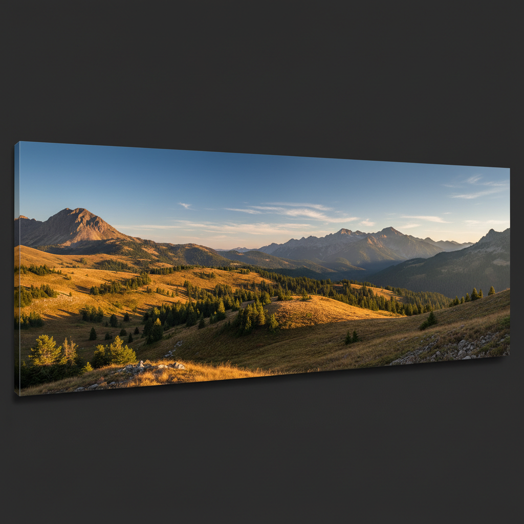 Seamless panoramic image combining both landscapes