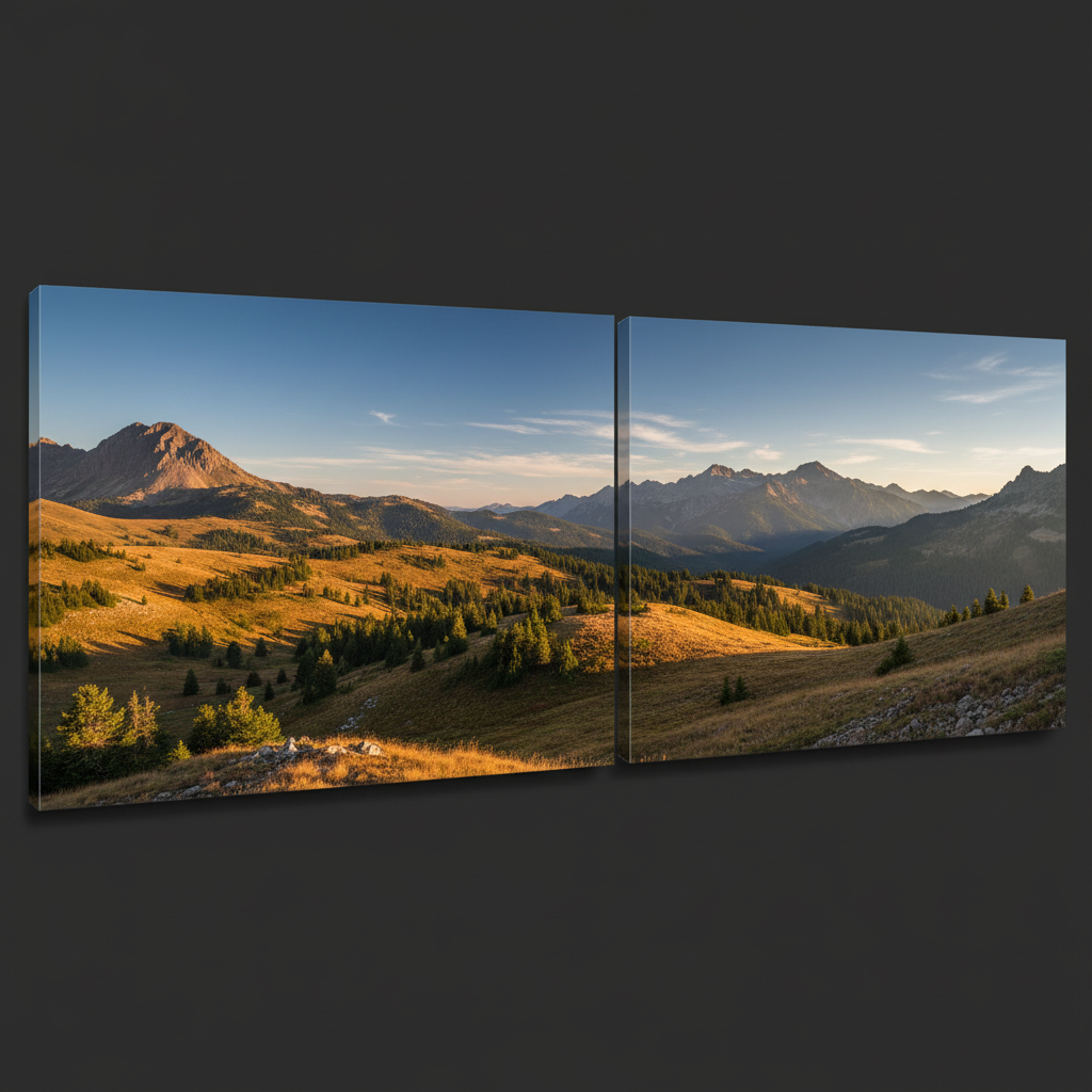 Two overlapping landscape photos side by side