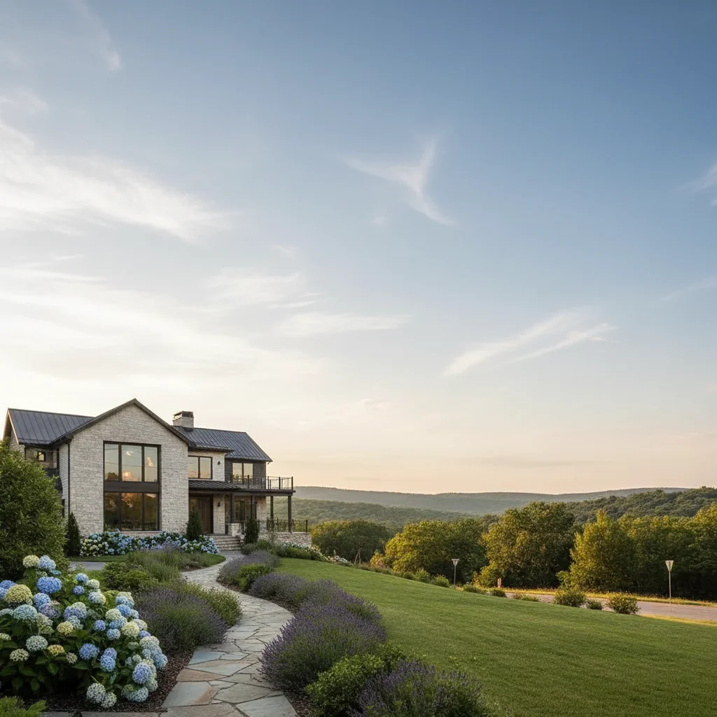 Same home with clean sky after power lines removed