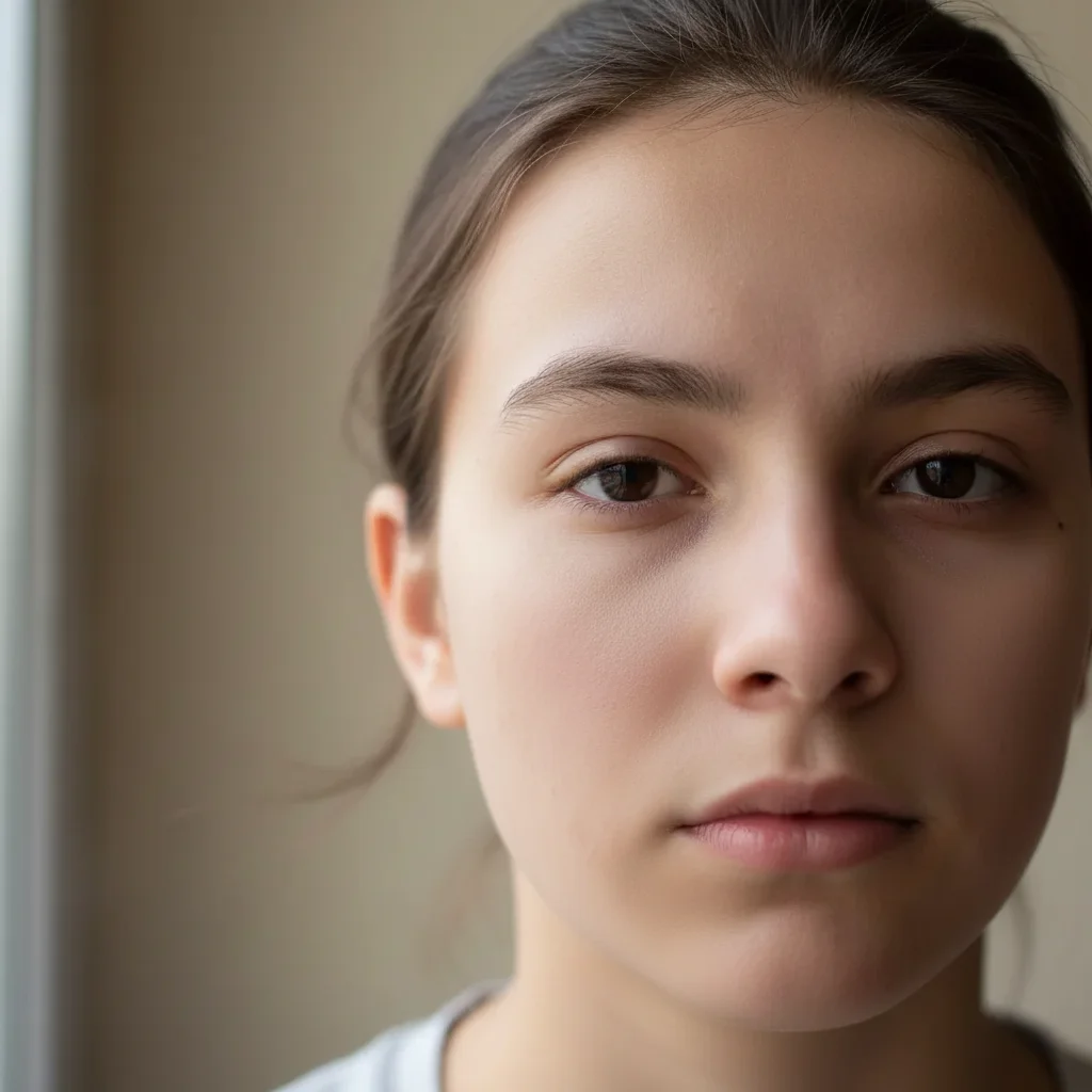 Face with clear cheeks