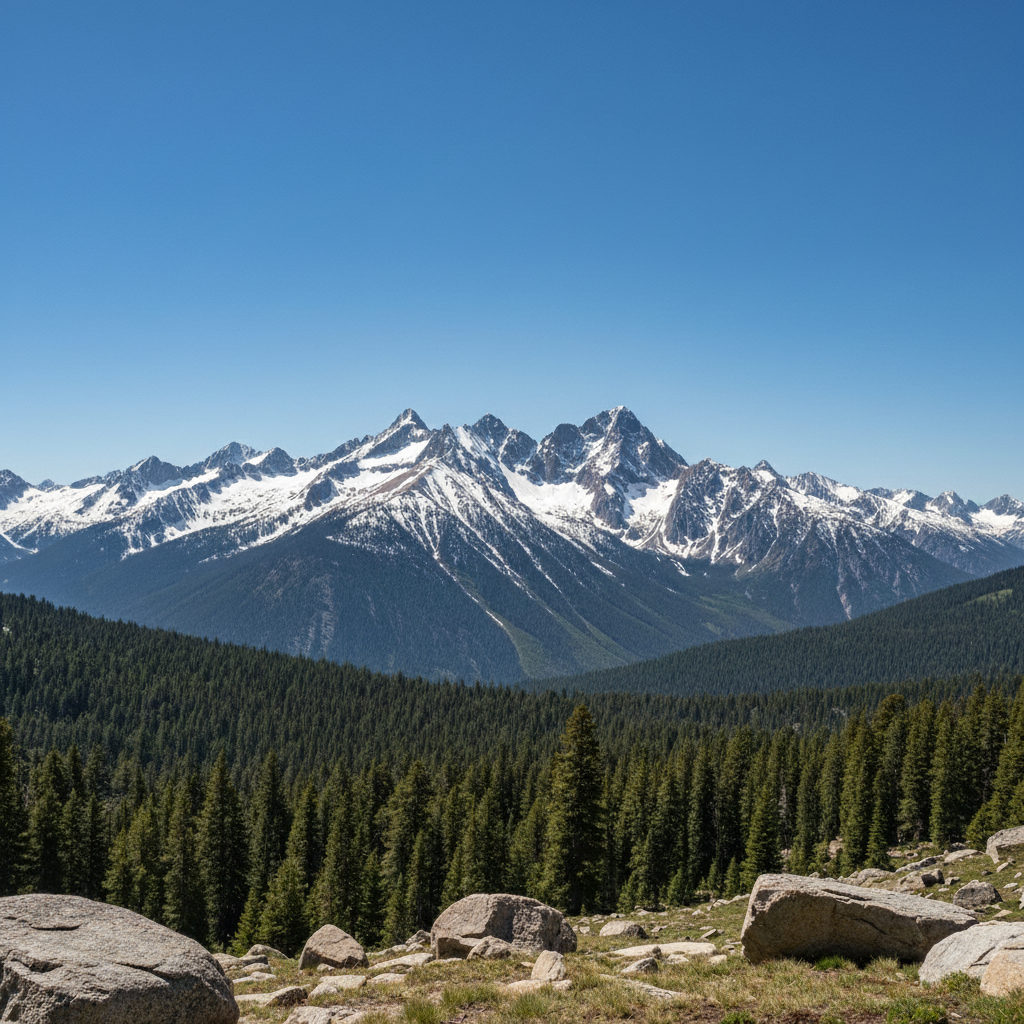 Clean mountain landscape without airplane