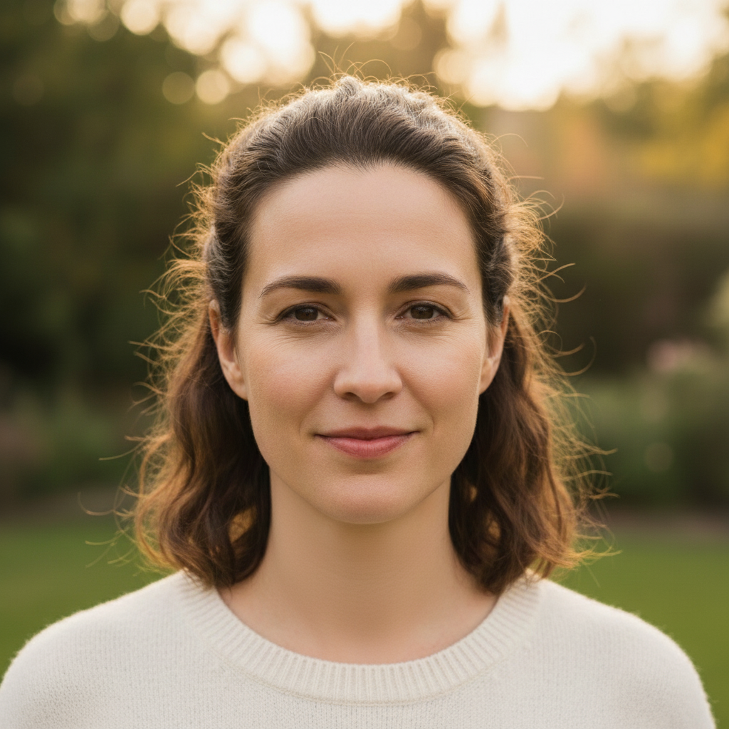 Portrait with neck birthmark removed cleanly