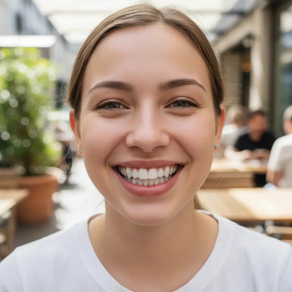 Selfie with natural teeth, no braces