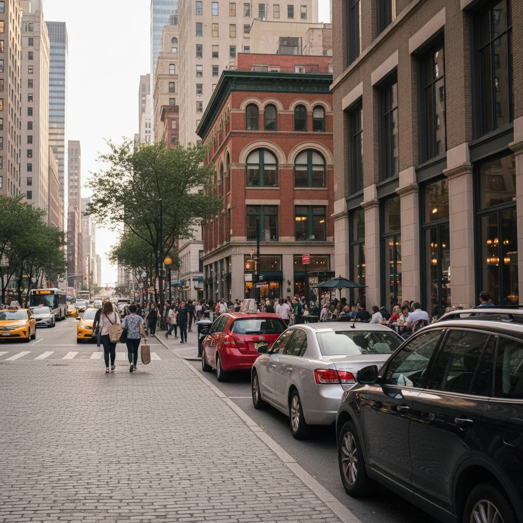 Historic building with cars blocking view