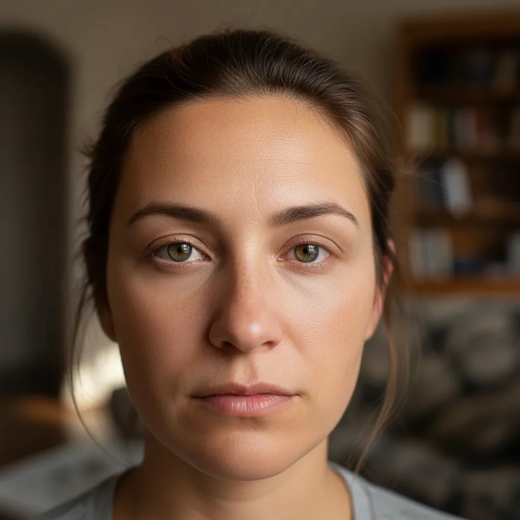 Same selfie looking rested and refreshed