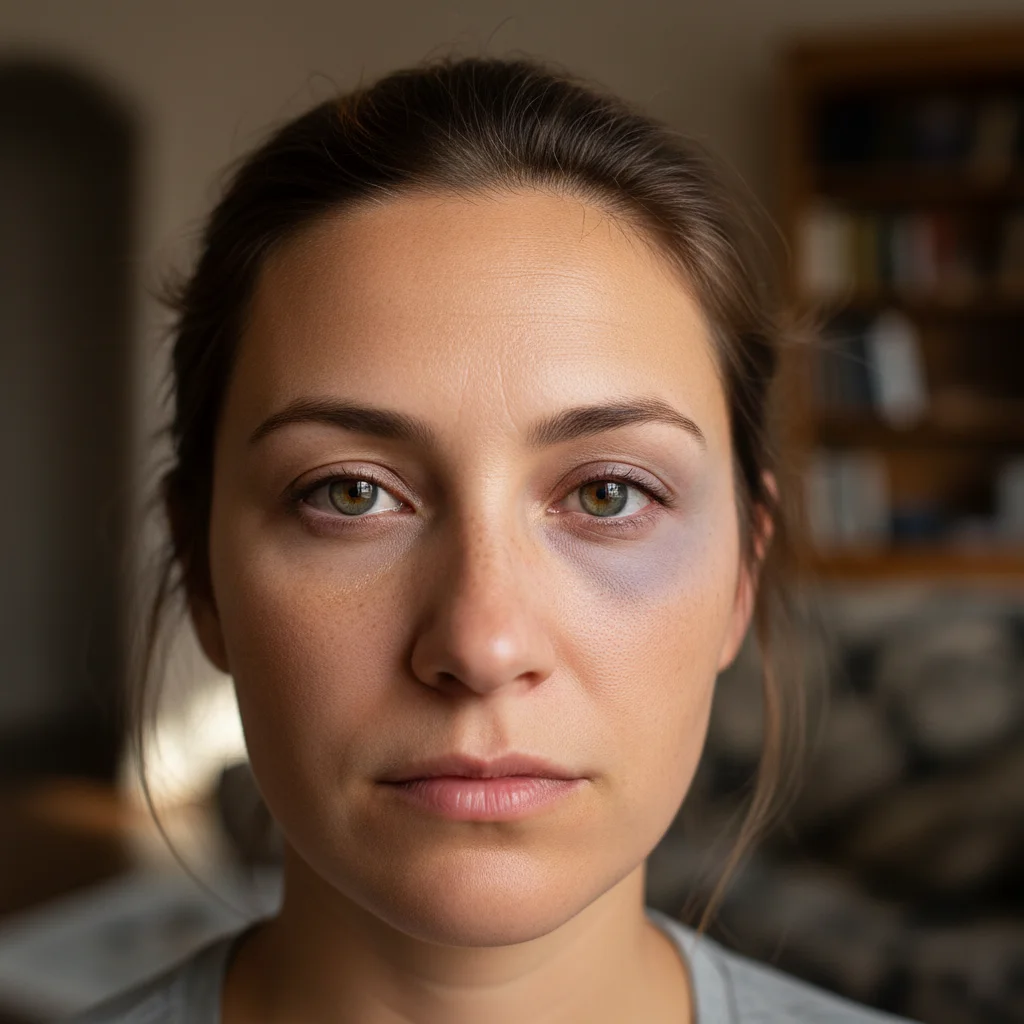 Tired parent selfie with dark circles