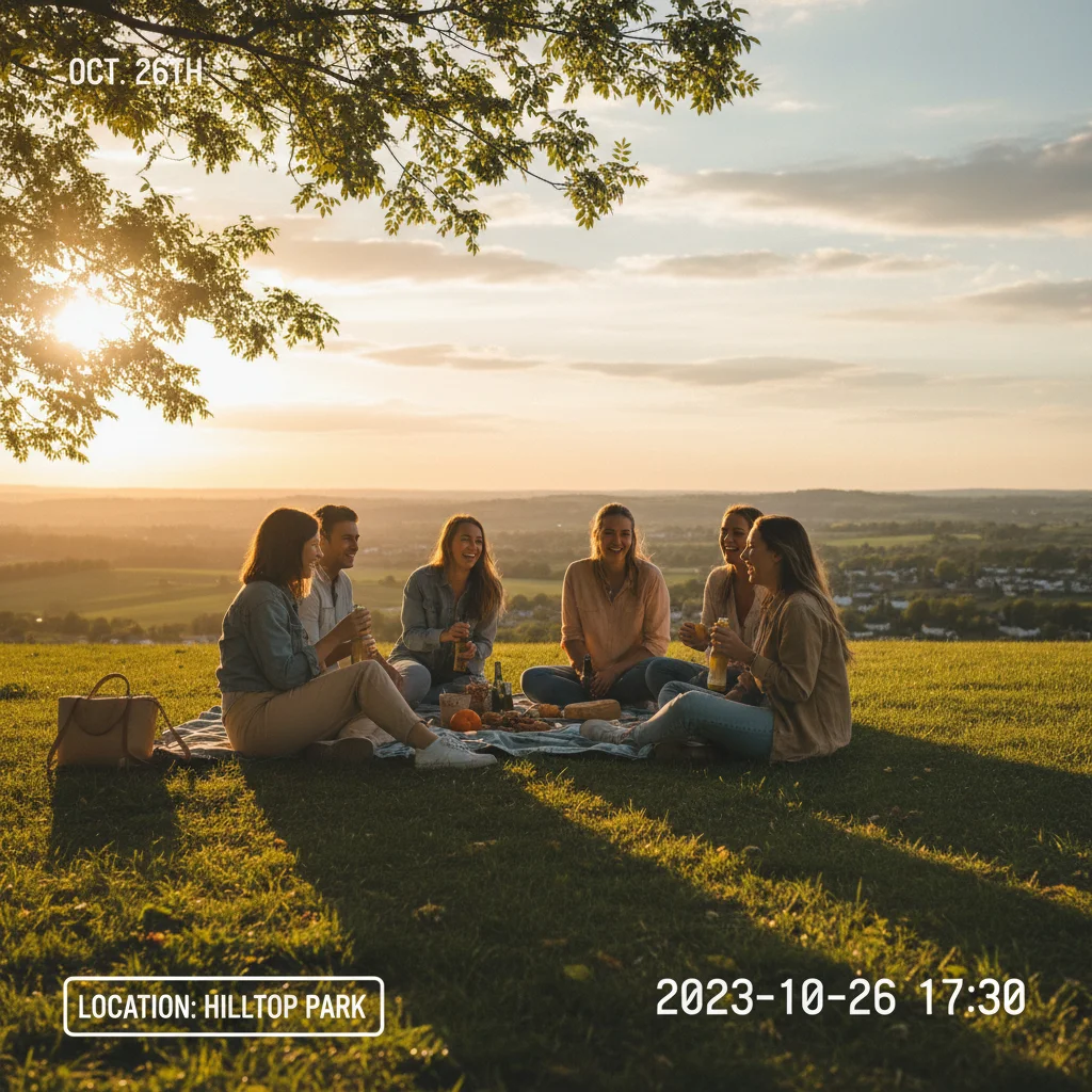 Mountain landscape with date stamp