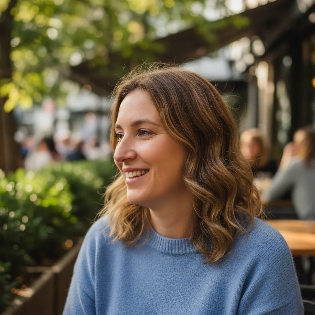 Same selfie with natural-looking jawline