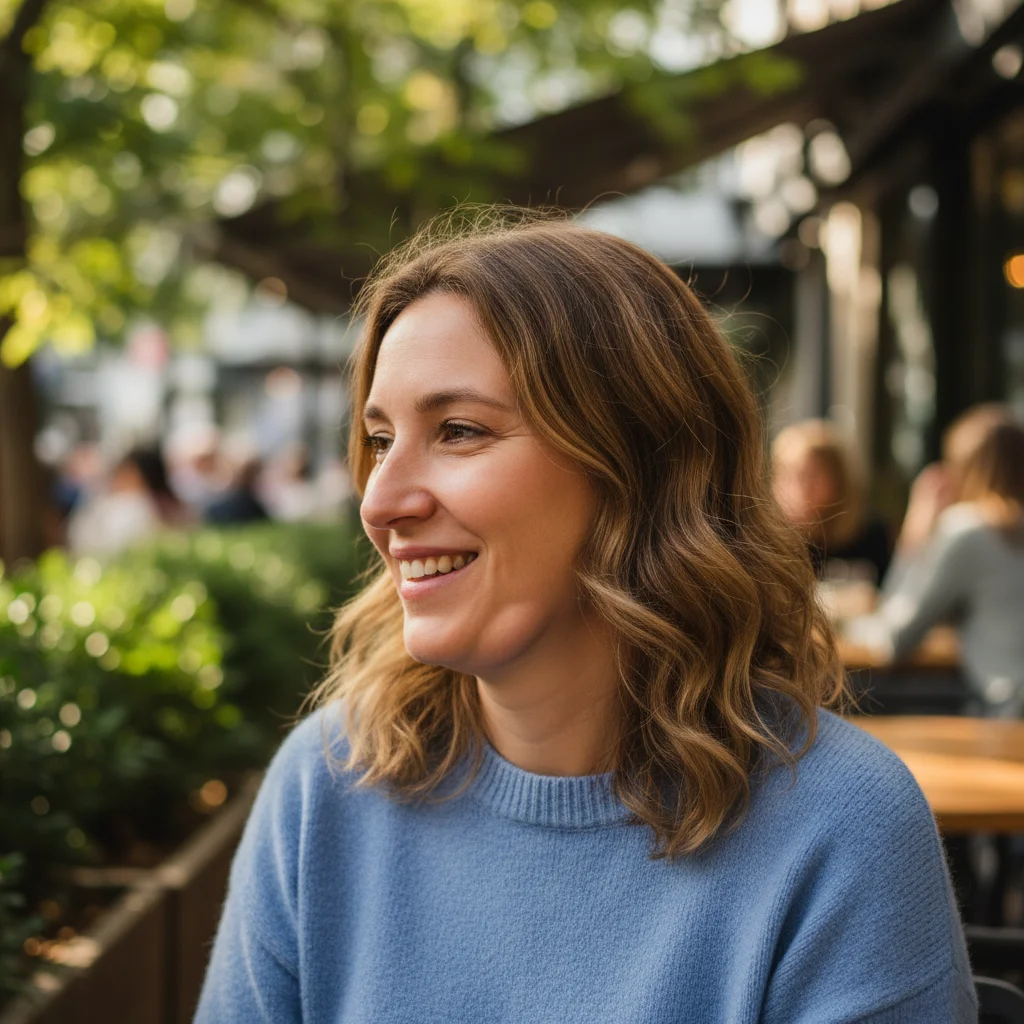 Low angle selfie with exaggerated double chin