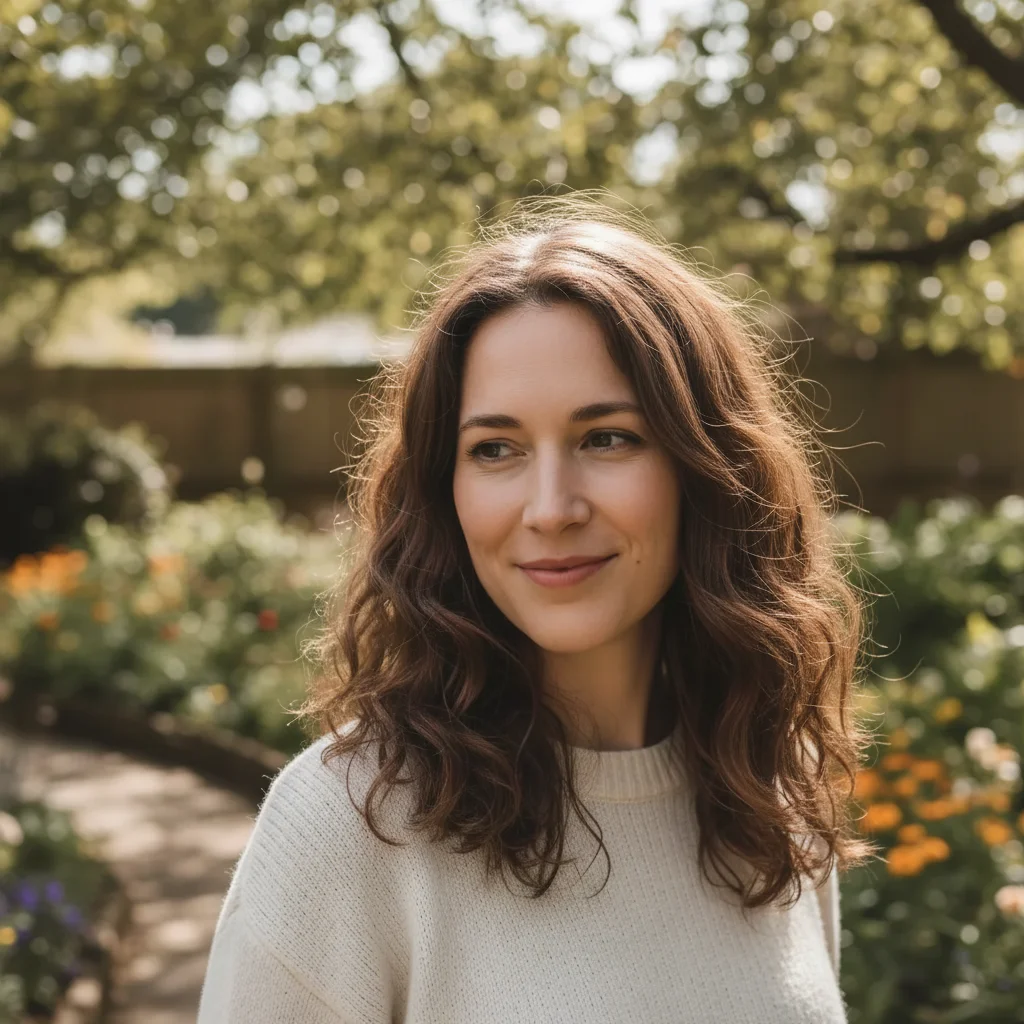 Polished headshot with smooth, professional-looking hair