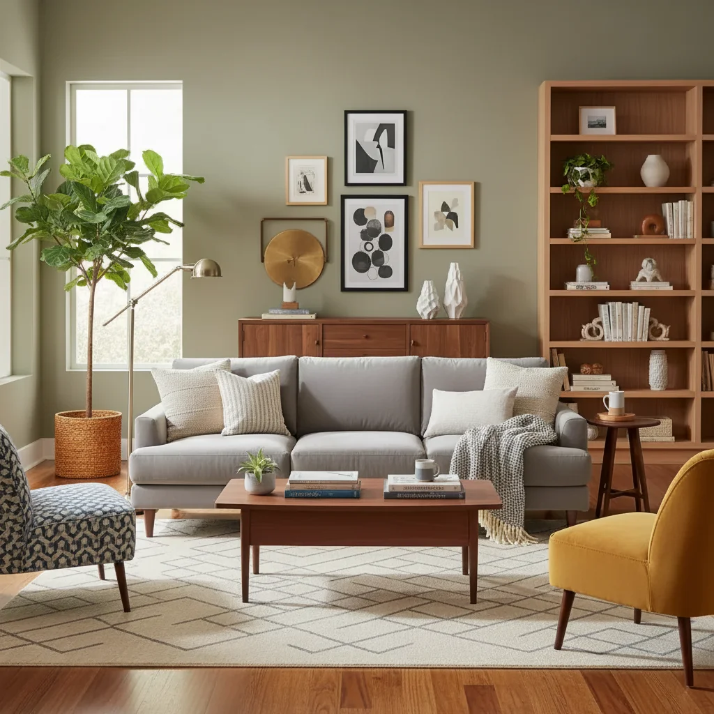 Empty dining room with clean tile floor and open space