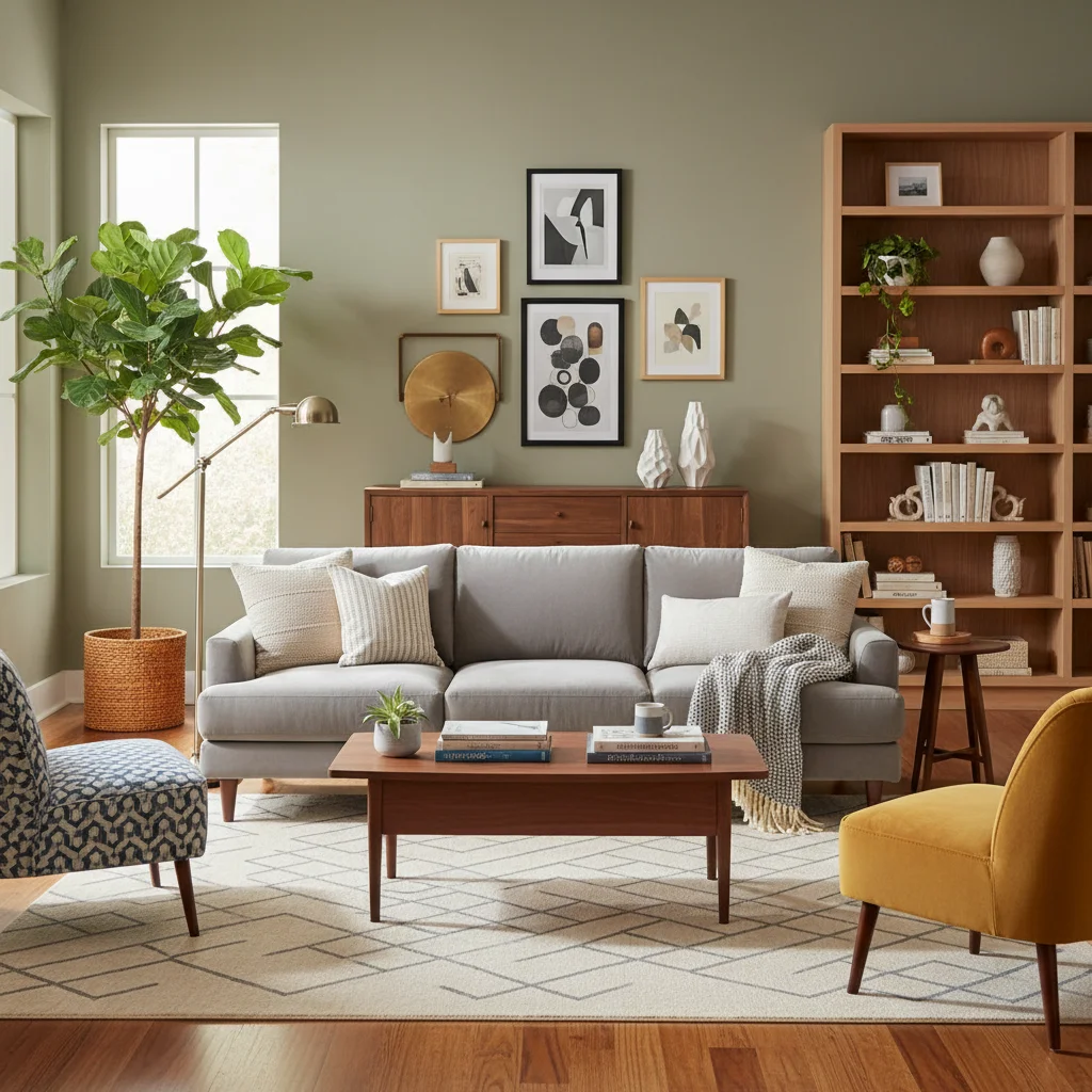 Dining room with dark wood table and six chairs