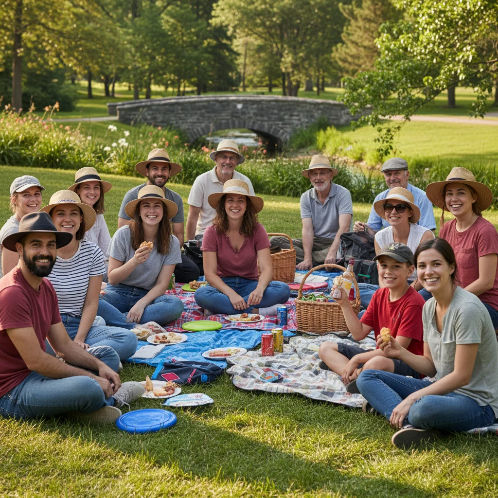 Person wearing wide straw sun hat at beach