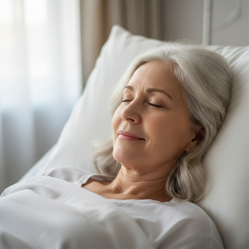 Same portrait with oxygen tube removed, natural face
