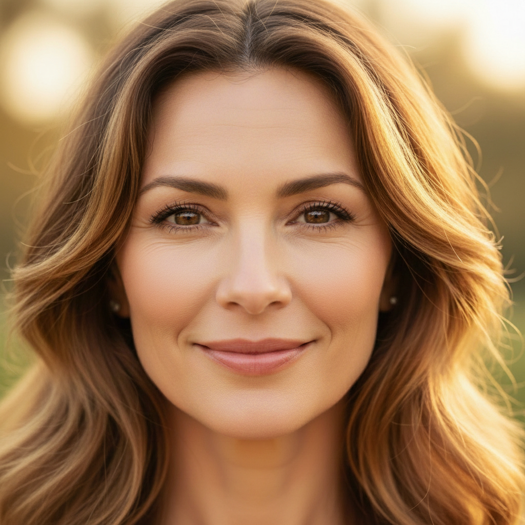 Portrait with natural skin after careful mole removal near eye