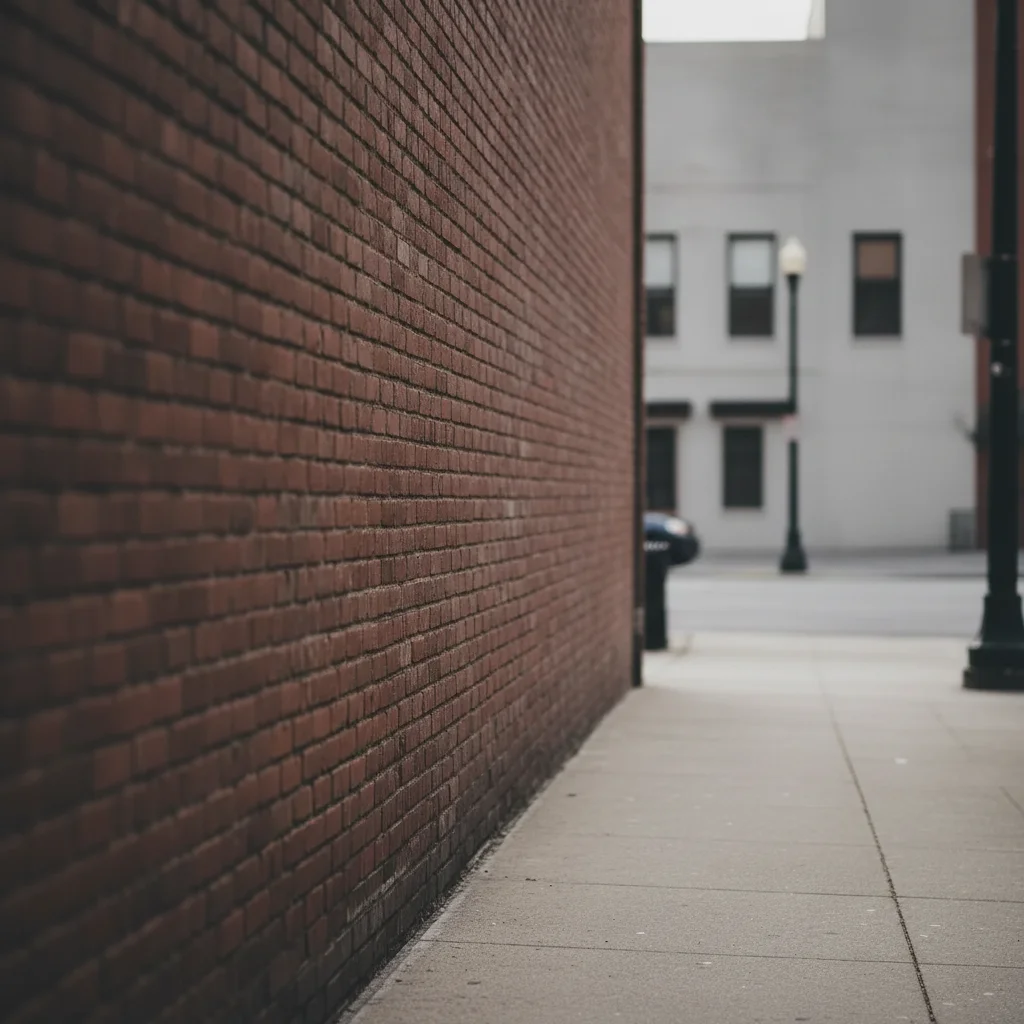Same screenshot with the person removed and the brick wall filled in naturally
