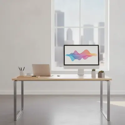 After: Person removed from an office desk shot