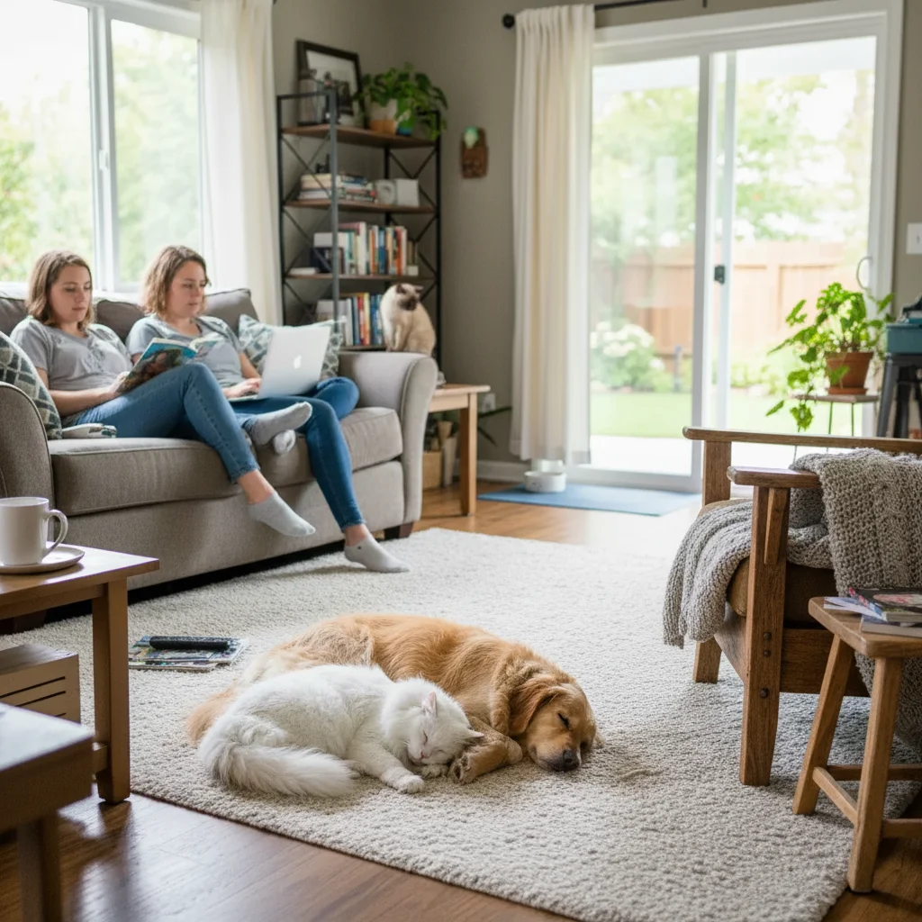 Clean backyard with dog removed, grass continued naturally