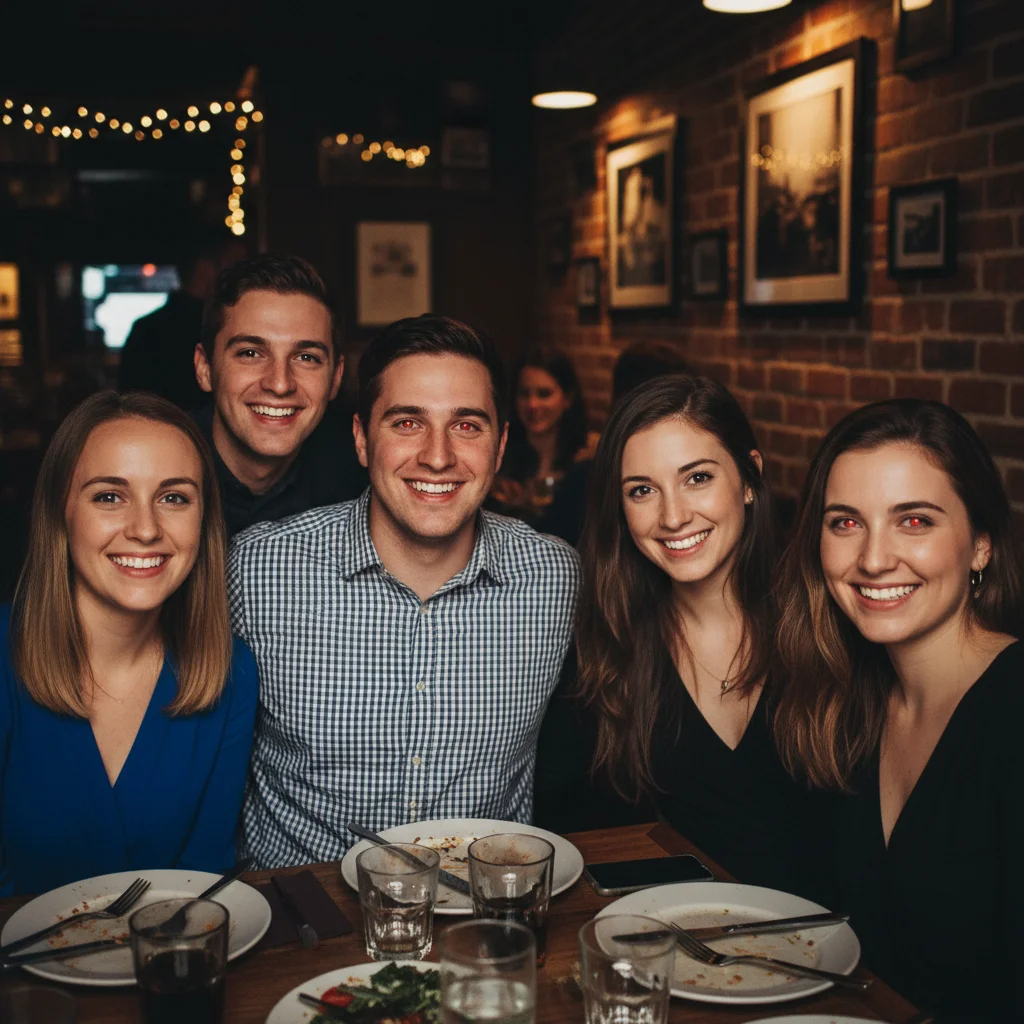 Child's birthday photo with red-eye from flash