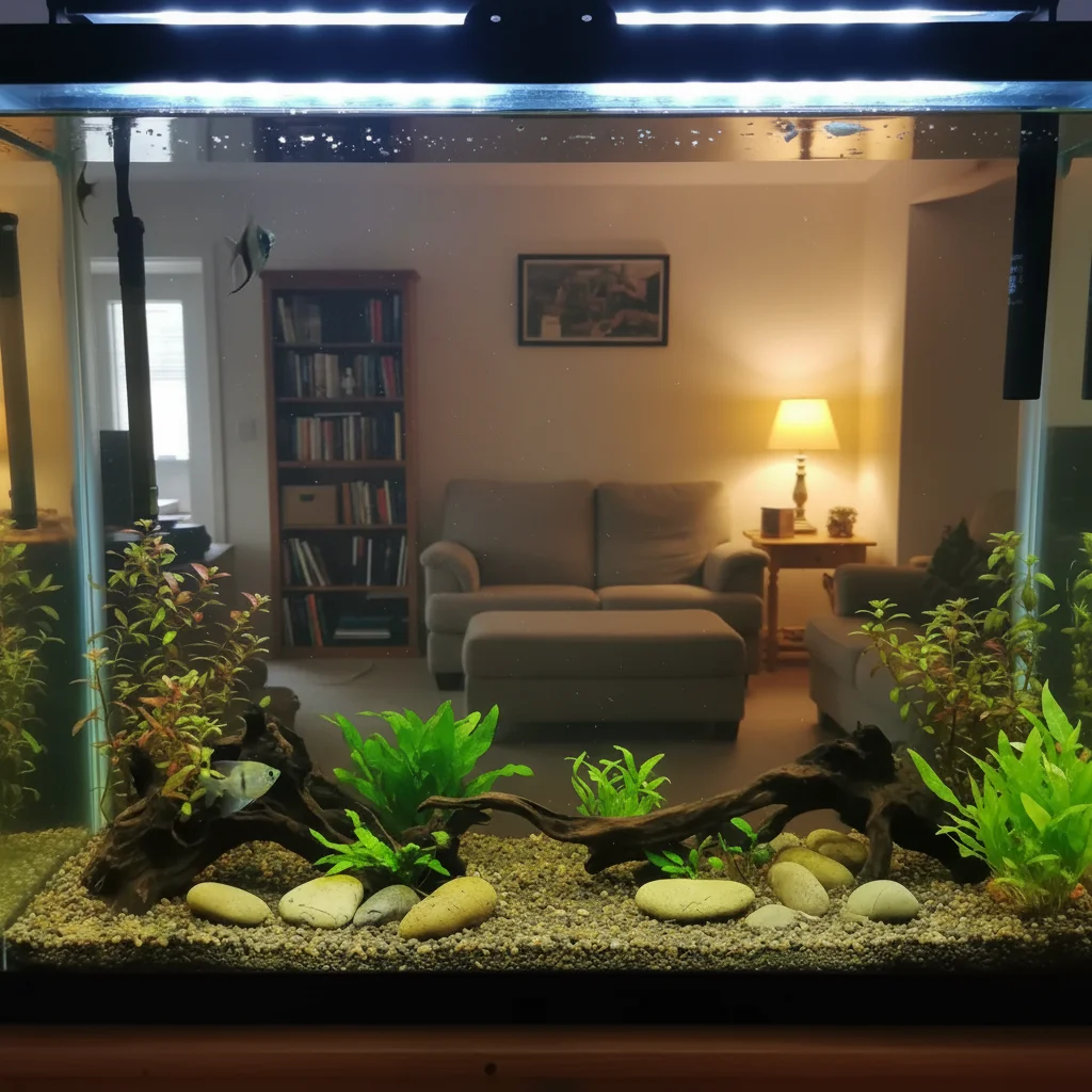 Clear aquarium showing fish