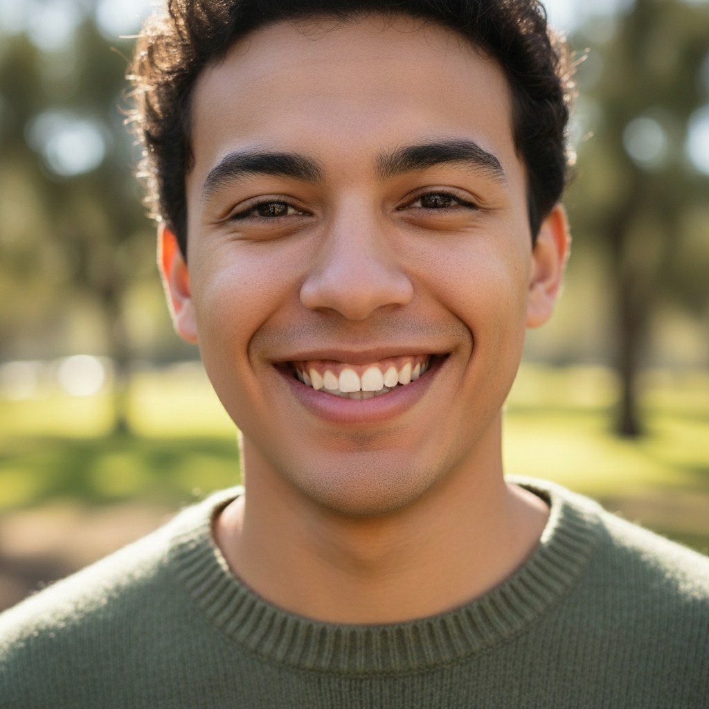 Portrait with smooth, natural chin area