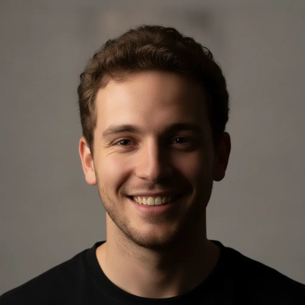 Same portrait with both sides of the face evenly lit and matching in tone