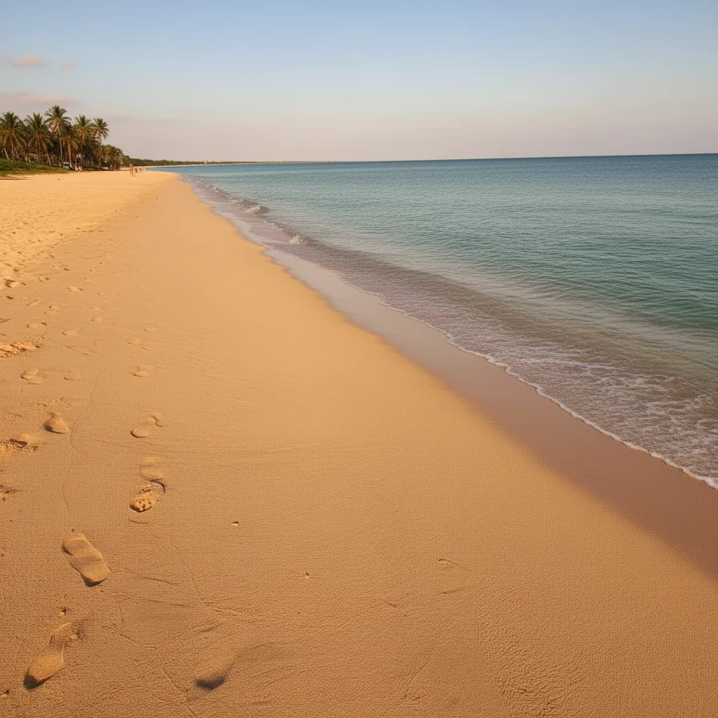 Clean beach without shadow