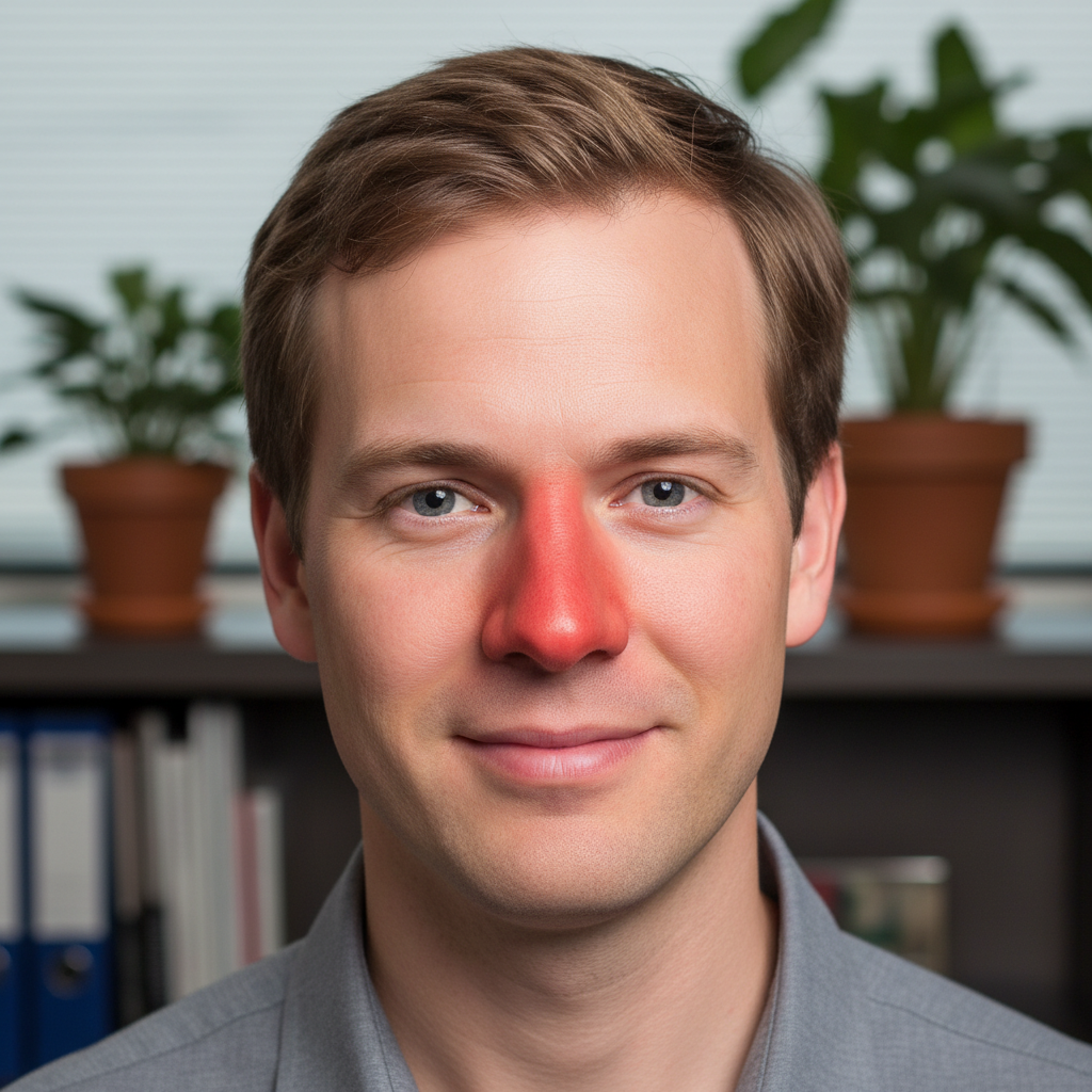 Portrait with sunburnt nose