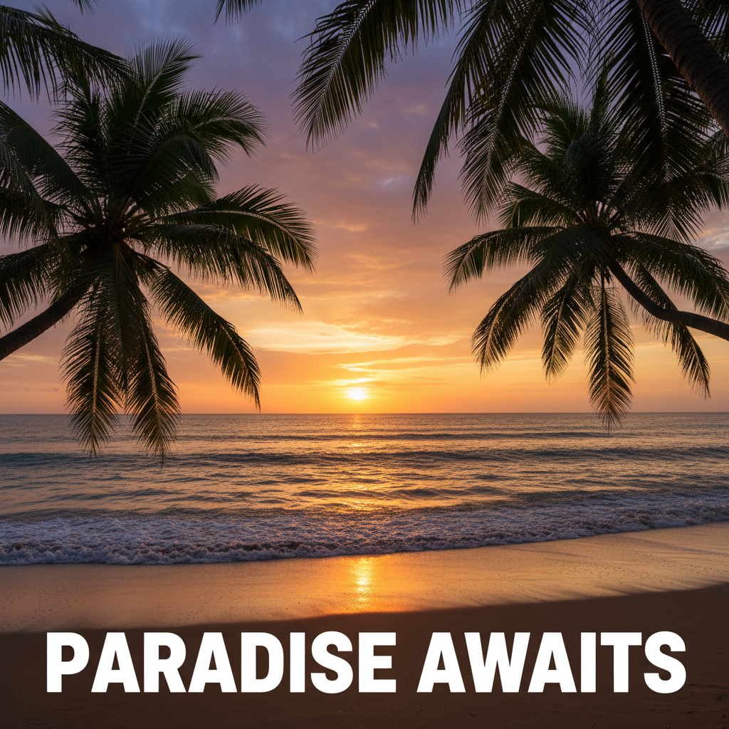 Pristine beach sunset ready for Instagram