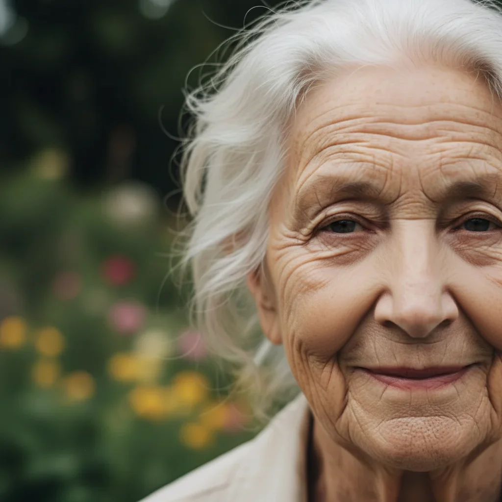 Portrait with crow's feet softened while smile appears natural