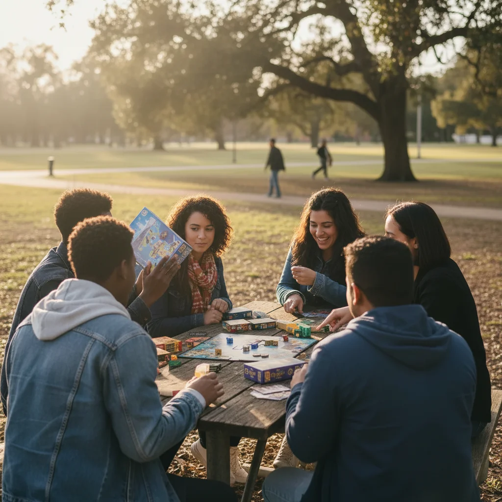 Wedding party with all members now looking toward the couple
