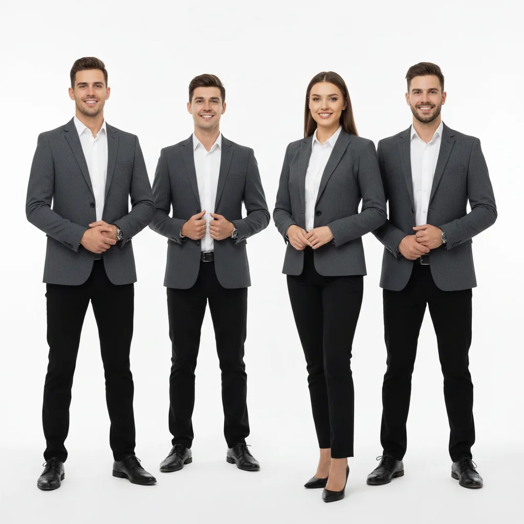 Same team photo with the second person replaced via reference headshot